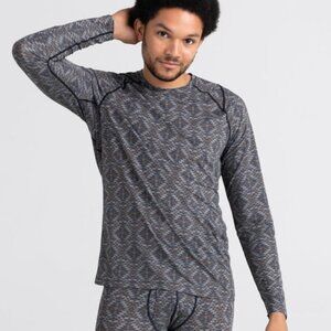 Saxx Quest Long Sleeve Crew Dark Ink Mesa Geo